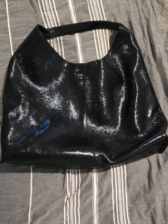 Marcella NYC Handbags - Black Patent Leather Hobo Bag - Classic Everyday Shoulder Bag By MARCELLA LUX